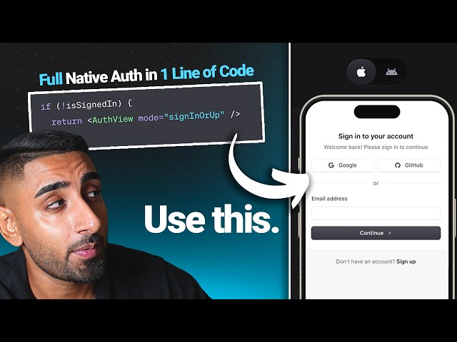 Add Native Authentication to Expo in ONE Line of Code! (Full Setup Guide for iOS/Android)
