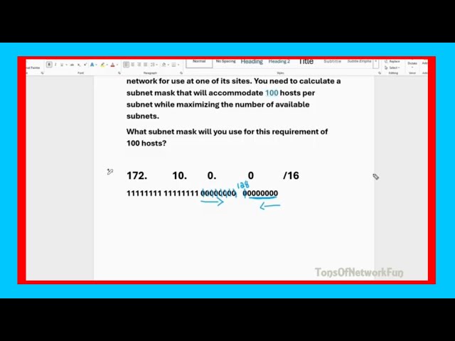 CCNA Subnetting Made Easy | 172.10.0.0/16 for 100 Hosts (Maximize Subnets Explained)