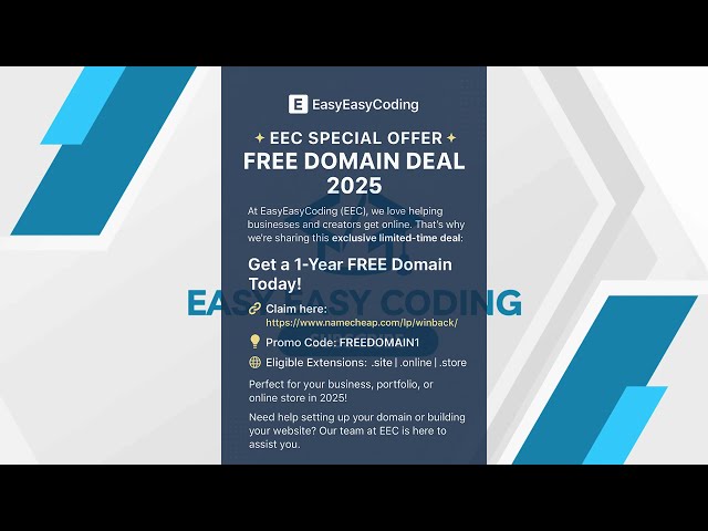 Free Domain - 2025 | Easy Easy Coding (EEC) | Special Offer