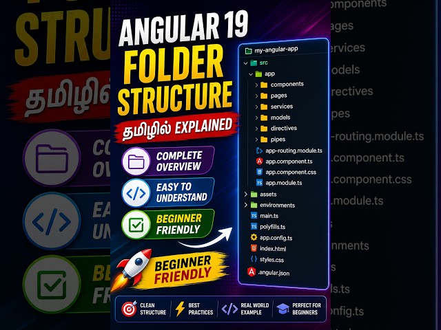 🚀 Angular 19 Folder Structure Explained in Tamil | Complete Beginner Guide#Angular19 #AngularTamil