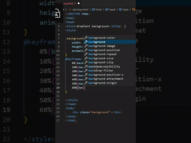 Linear background gradient using CSS #codingtutorials #shorts