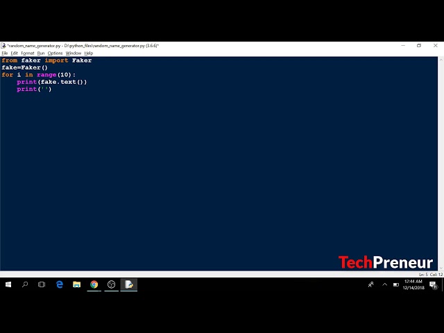 How to make a name generator in python | Python made fun | TechPreneur