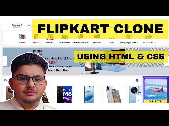 Flipkart Ecommerce Web design | using HTML CSS clone Project 100% easy - for Beginners