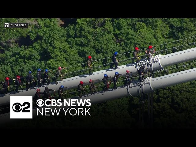 Local, federal employees scale George Washington Bridge for training exercise