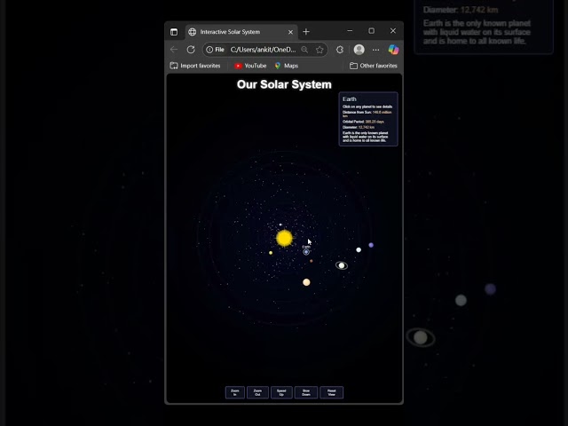 SOLAR SYSTEM DESIGN IN HTML CSS PROJECT WEB DESIGN #coding #webdevelopment #ai #newproject #ai