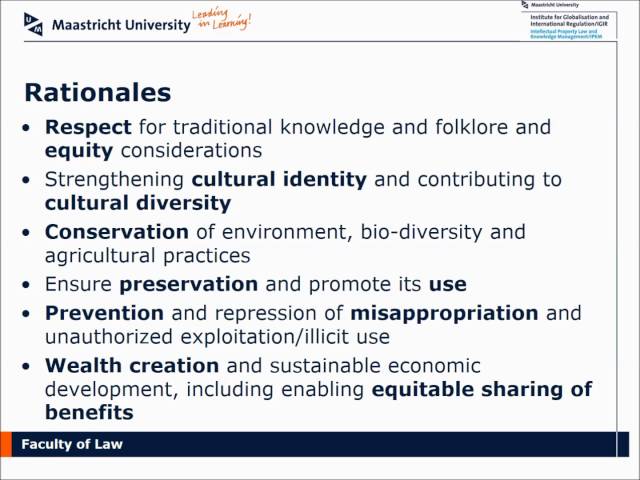 Anke Moerland, International Protection of Traditional Knowledge, October 2016