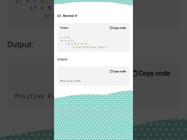 Python Nested If Example | Learn Nested Conditions with Code & Output | #Python #CodingShorts 🚀