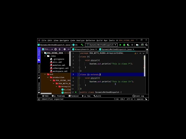 Dynamic Method Dispatch in java😅🥲😃 #codeing #java #program #programming #viral #shorts
