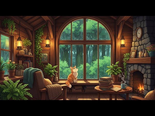 Winter Fireplace Ambience ❄️ Cozy Snow Cabin Sounds for Sleep & Calm