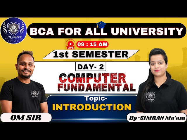 BCA 1st Semester Computer Fundamentals | Day 2 | Introduction to Computer | Complete Course #bca