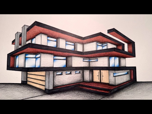 #078 - How to Draw a House in Two Point Perspective