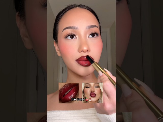 Cherry cola lips 🍒 MAC liner - root for me! & Hourglass gloss - impulse #makeup
