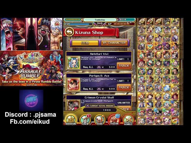 One Piece Treasure Cruise(OPTC) Android/IOS starter mid-endgame 12th Anniversary Assault Rumble Coop