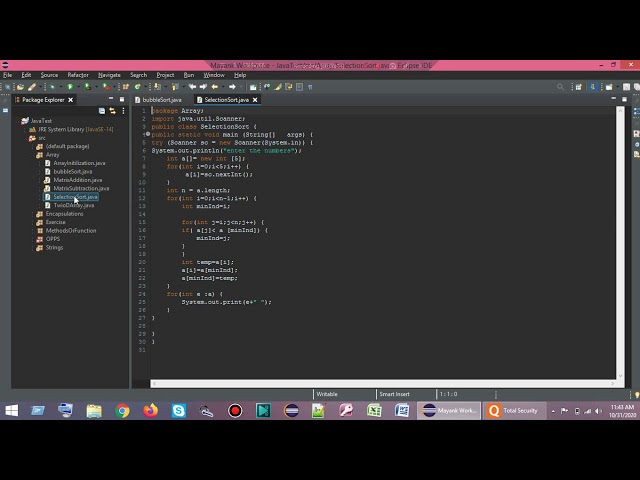 Java Selection Sort Program In Eclipse 2020 || Technical Help