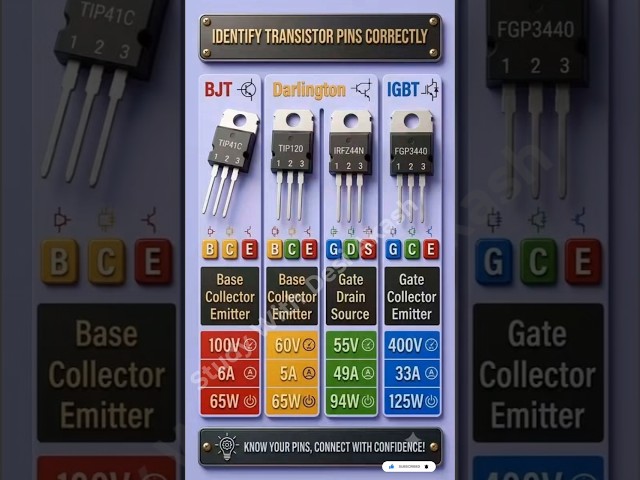 Identify Transistor Pins Correctly ⚡🔌 #transistor #pins #trending #shortsfeed #viral #shorts