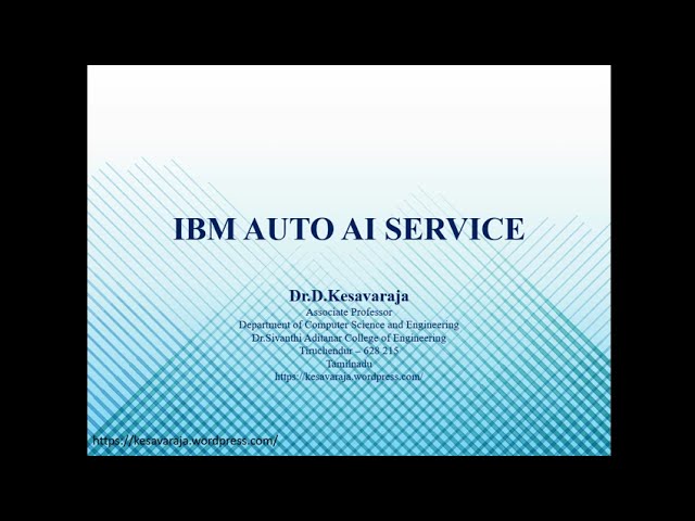 IBM AUTO AI SERVICE