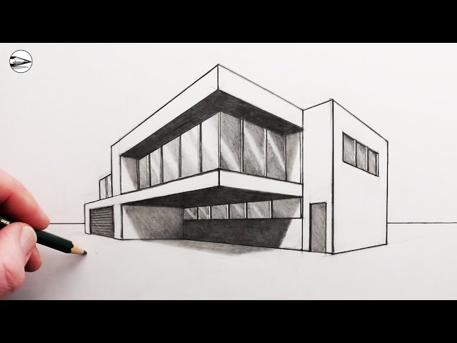 How to Draw a Modern House using Two-Point Perspective: Narrated Pencil Drawing