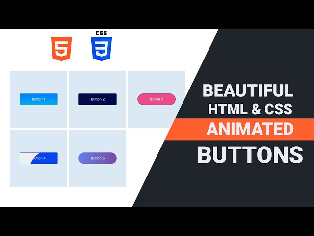 5 Beautiful CSS Animated Buttons | Learn How to Create