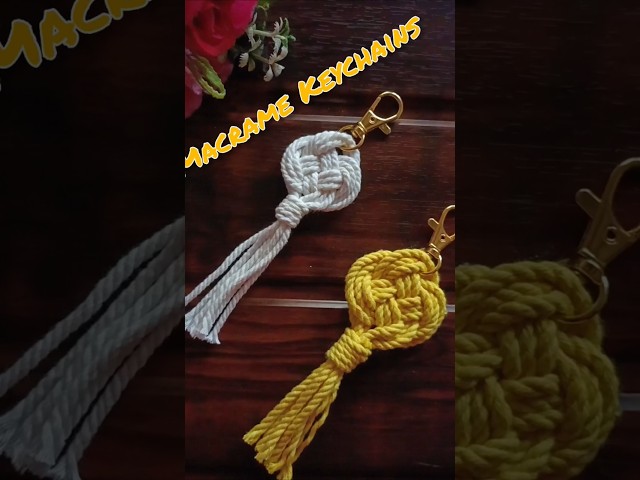 Macrame Keychain tutorial |Easy steps for beginners | DIY | Boho style #macrametutorial #diy #viral