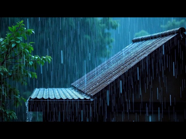 No Ads Rain Sounds for Sleeping - ASMR Rainfall Whispering on Tin Roof to Melt Stress Before Bedtime