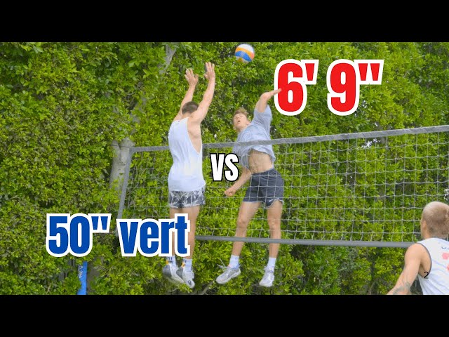 Backyard Volleyball vs 50-inch jumpers (ft. 6' 9" UCLA Hitter)