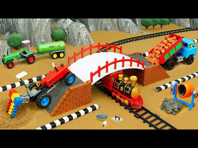 DIY Mini Truck Builds Brick & Metal Railing Bridge | Fun Construction Science Project