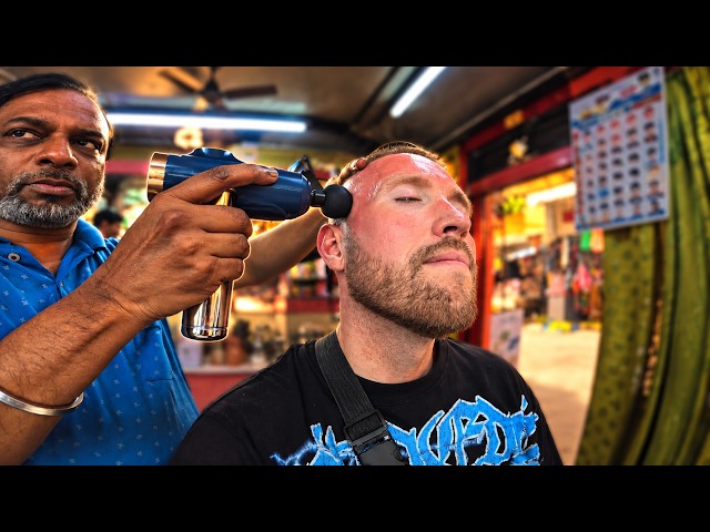 Indian Barber's Head Massage Made a GROWN MAN CRY!! 😭🇮🇳