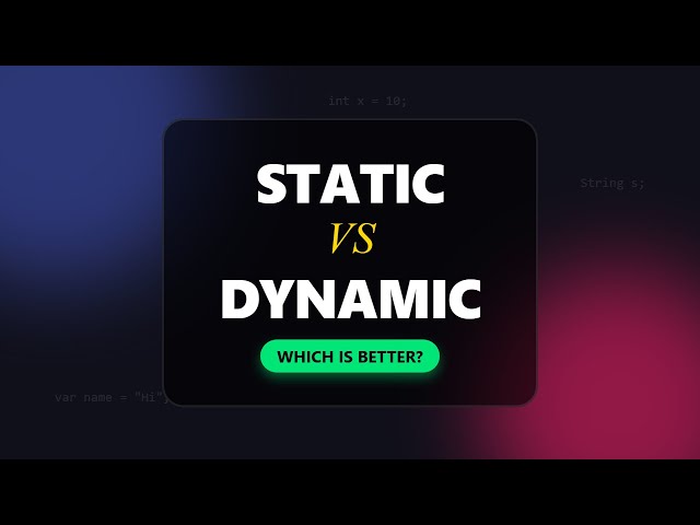 Static vs Dynamic Typing: Which is Better? (Programming Basics)