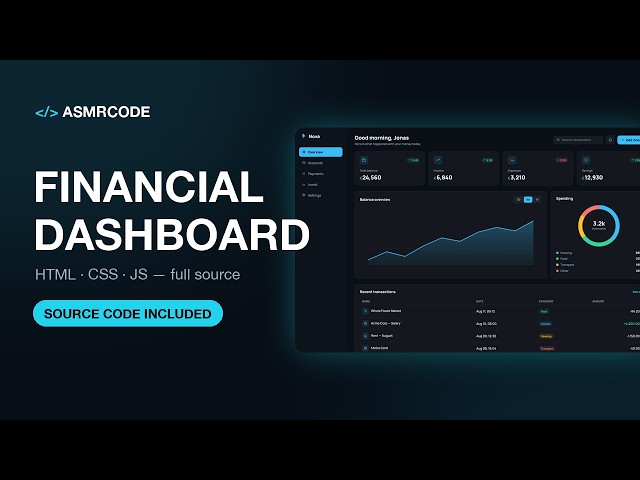 Building a Financial Dashboard — Coding ASMR | No Talking | Keyboard Sounds