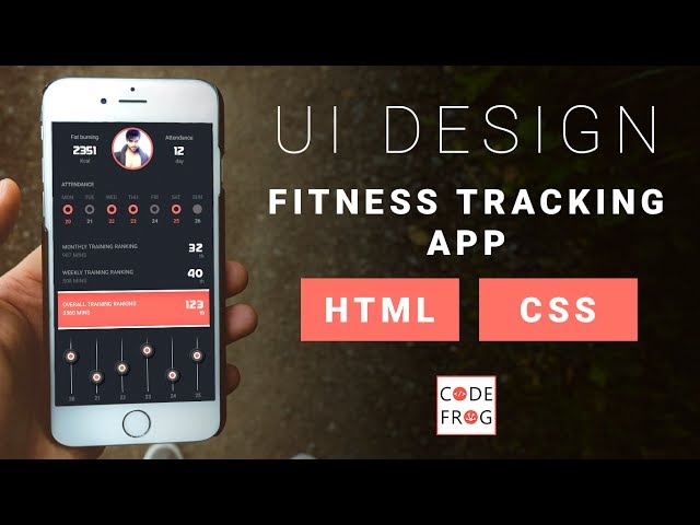 Mobile App  UI Design Tutorial - Fitness Tracking App | HTML CSS Speed Coding with Source Code
