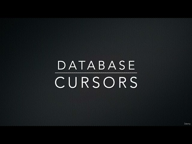 96   What are Database Cursors   Join