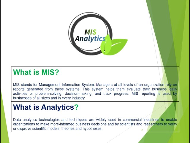 MIS Analytics Introduction