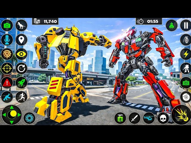 Flying Jet Transformation Car Robot Game Mega Fight in The City Of Transformers - Android Gameplay