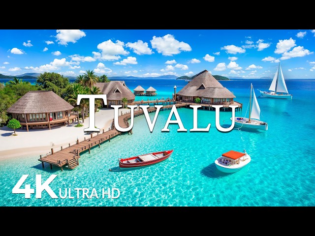 FLYING OVER TUVALU (4K UHD) – Soothing Music Along With Beautiful Nature Video - 4K Video UHD #2