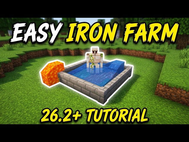 Automatic Iron Farm Tutorial For Minecraft 26.2+