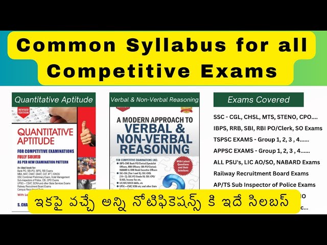 ✍️Common Syllabus for all Competitive Exams 2024 | SSC | BANK | RRB | TSPSC | APPSC | #simhaversity