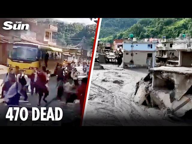 Terrifying footage: Wall of mud sweeps away homes in Nepal flash flood