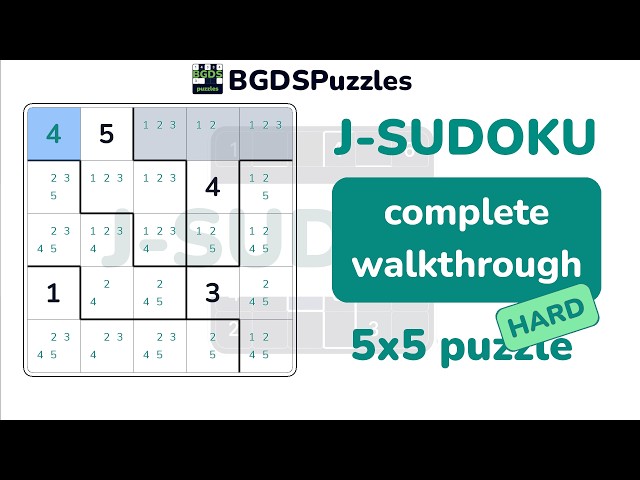Jigsaw Sudoku 5x5 Complete Walkthrough | Hard Puzzle Solved Step by Step