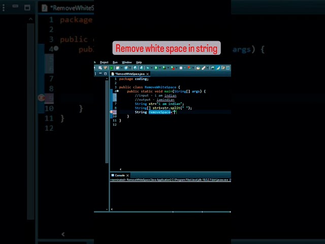 How to Remove white space in string? | java |String | #coding #java #programming #strings