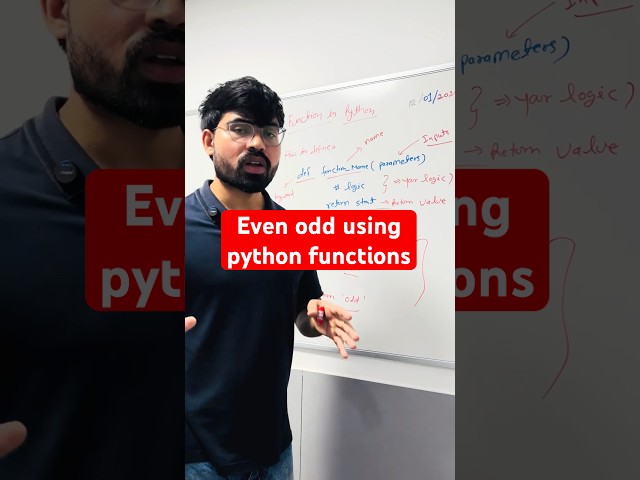 Odd or even using function in python. #python #education #pythoninterview #evenodd #coding #ai #code