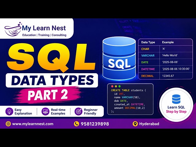 SQL for Beginners | Data Types Part 2 | Hands-on SQL Tutorial