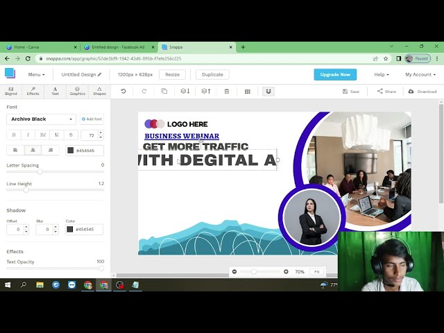 How to Design a Facebook Ad For FREE in Snappa Bangla Tutorial Bangla Tech
