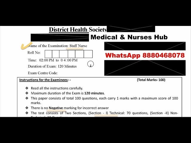DHS Staff Nurse Question Paper 2026 | 70+30 MCQs Solved #DHS #NHM official paper @MedicalNursesHub
