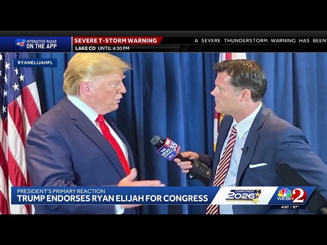 President Trump endorses Ryan Elijah after Cory Mills loses Florida primary