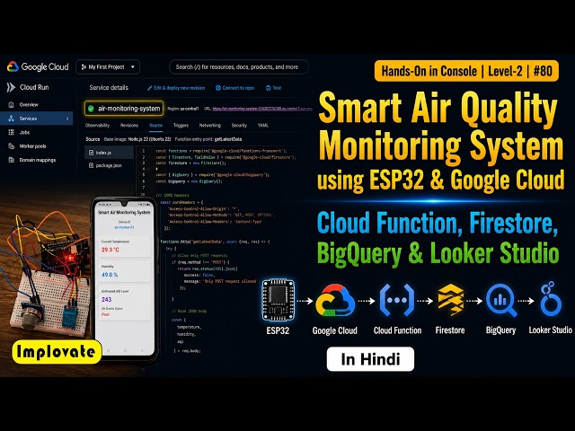 80 | Smart Air Quality Monitoring System using ESP32 & Google Cloud | Firestore, BigQuery