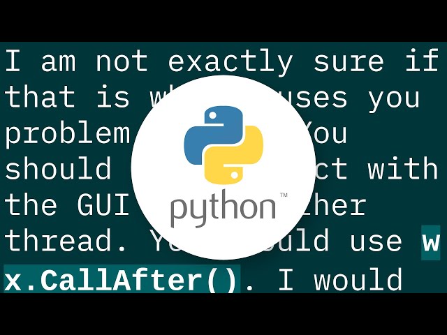 wxPython Pango error when using a while True loop in a thread