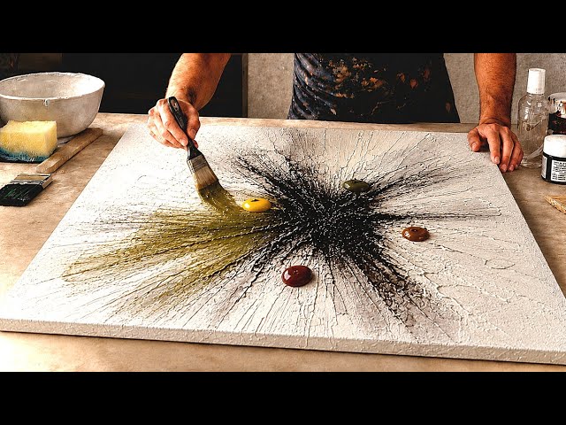 TEXTURED Surprise : ABSTRACT ACRYLIC Painting with  palette knife techniques