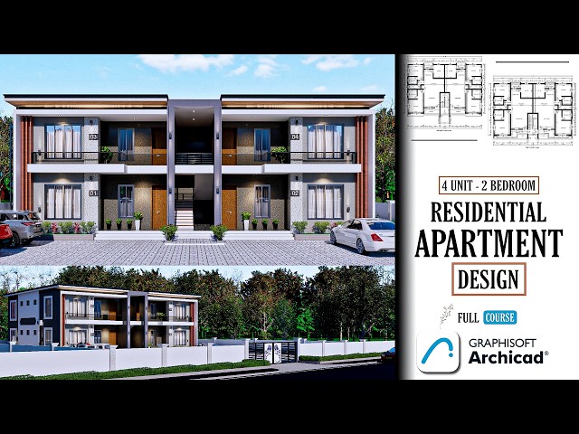 Full Beginner's Course || Archicad Architecture || 4 Unit 2 Bedroom Apartment Design