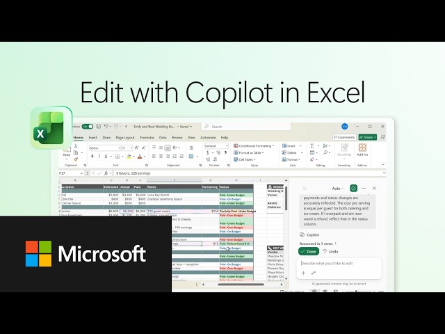How Copilot can directly edit and update your Excel spreadsheet