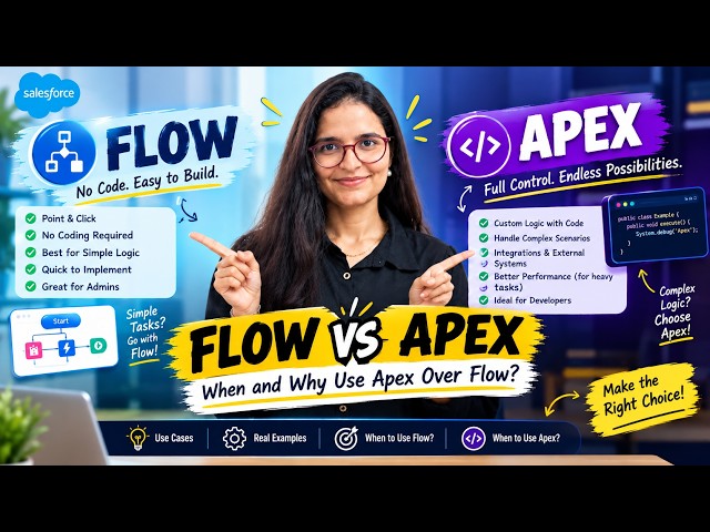 Flow vs Apex in Salesforce 🚀 | When & Why Use Apex Over Flow? | Salesforce Interview